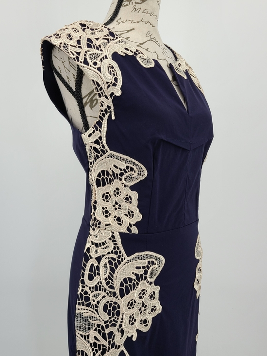 Modcloth Dresses & Skirts - ModCloth London Dress Co Navy Bodycon Dress With Lace Side Accents Size 6